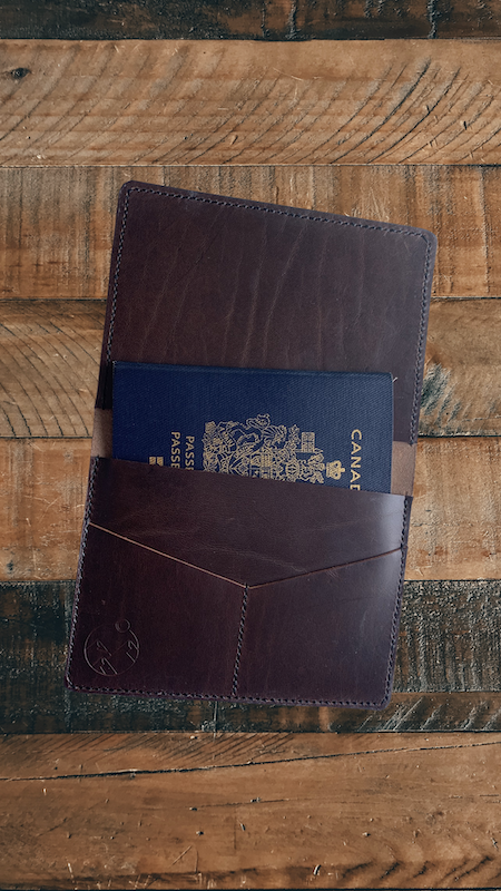 Leather Passport Cover - Dark Brown