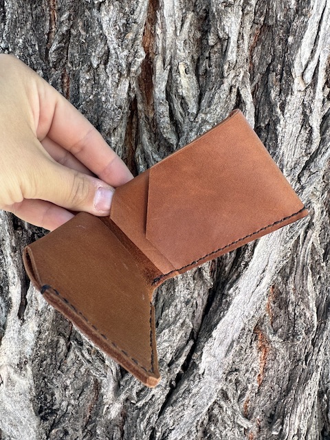 Beaumont Wallet – Handmade Sand Dark Tan Leather Wallet