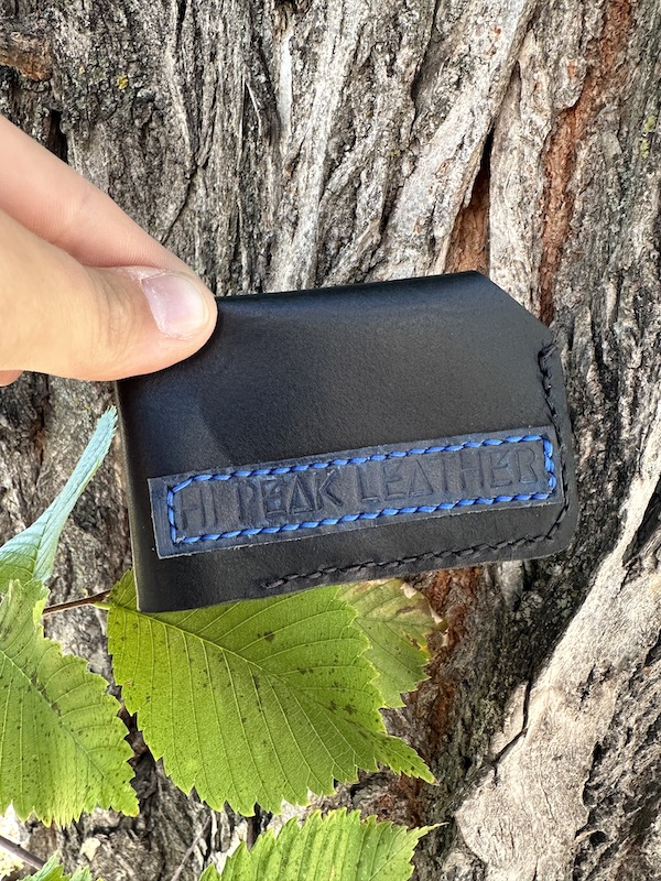 Beaumont Wallet – Handmade Black Leather Wallet with Navy Accent - Image 5