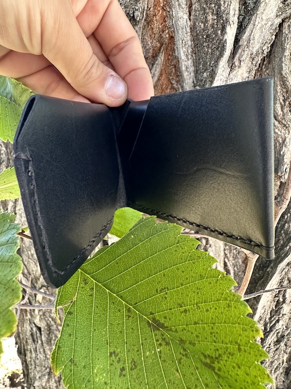 Beaumont Wallet – Handmade Black Leather Wallet with Navy Accent - Image 3