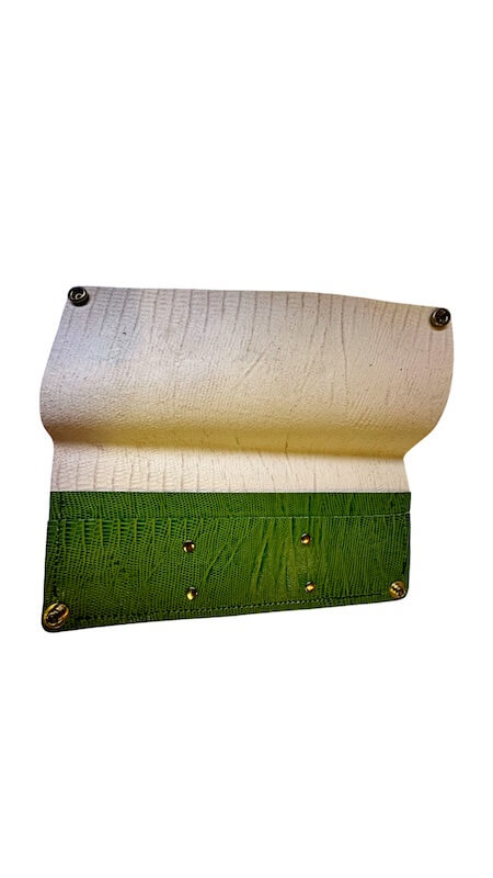 Green reptile long wallet