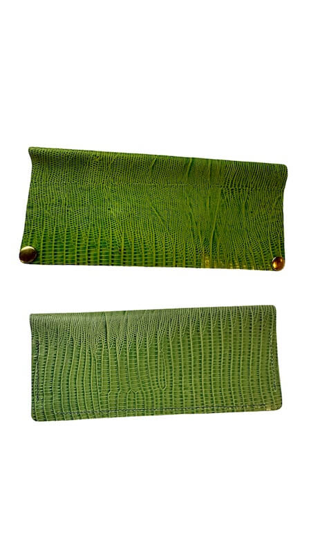 Green reptile long wallet
